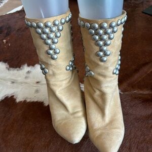 Isabel Marat suede and leather stud boots